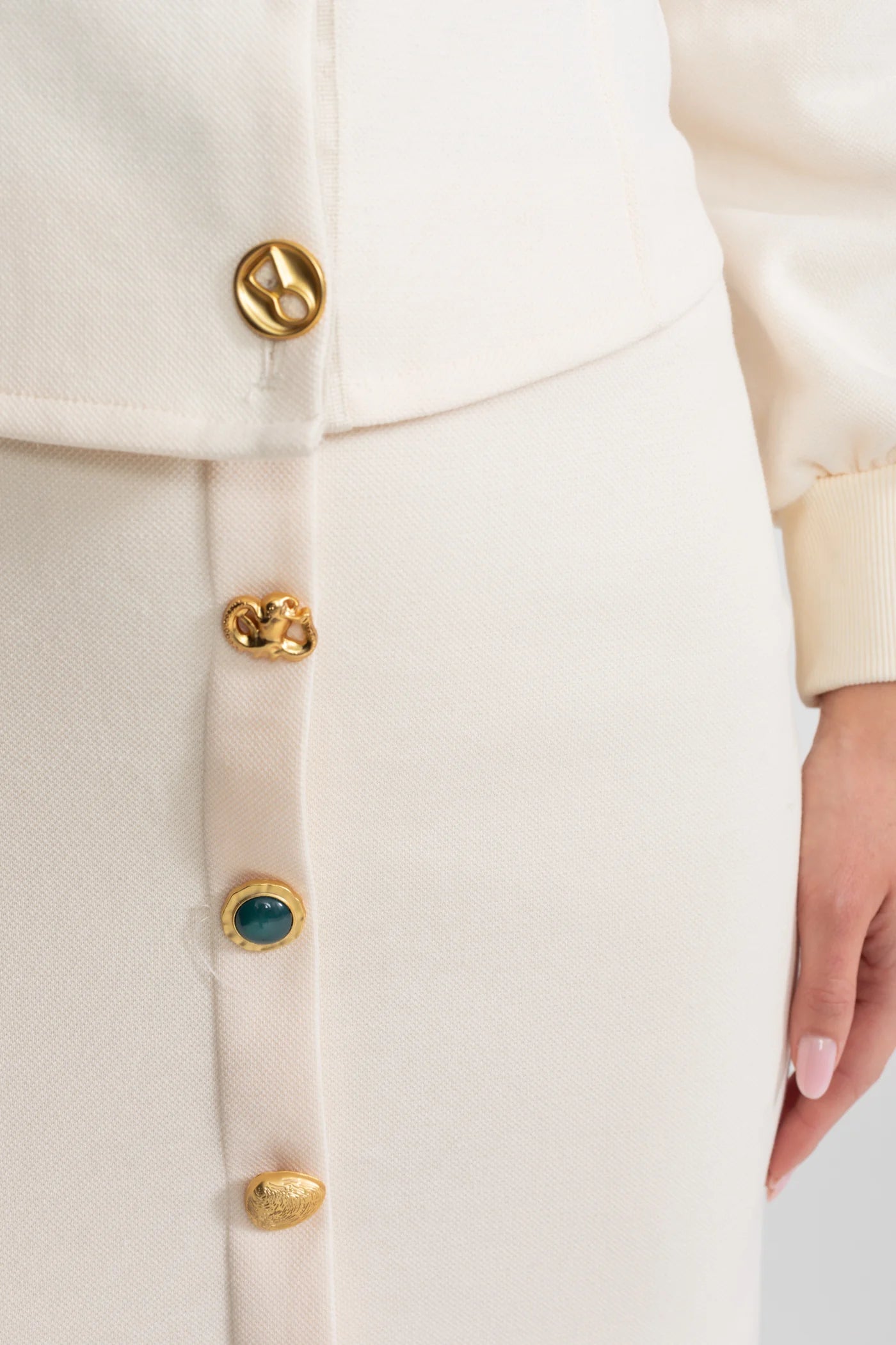 IVOIRE EMBELLISHED BUTTON CO-ORD SET – WEDDING GUEST