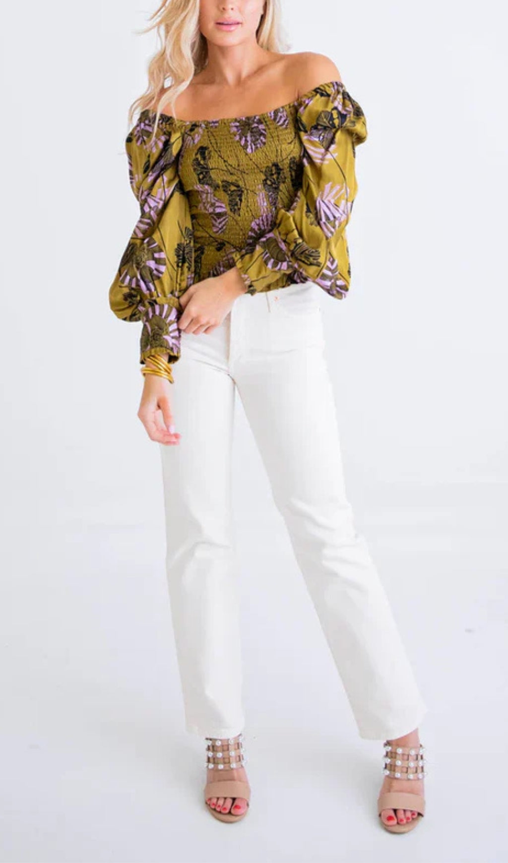 FLORAL BOHO SMOCK TOP, LONG SLEEVE CASUAL WEDDING GUEST
