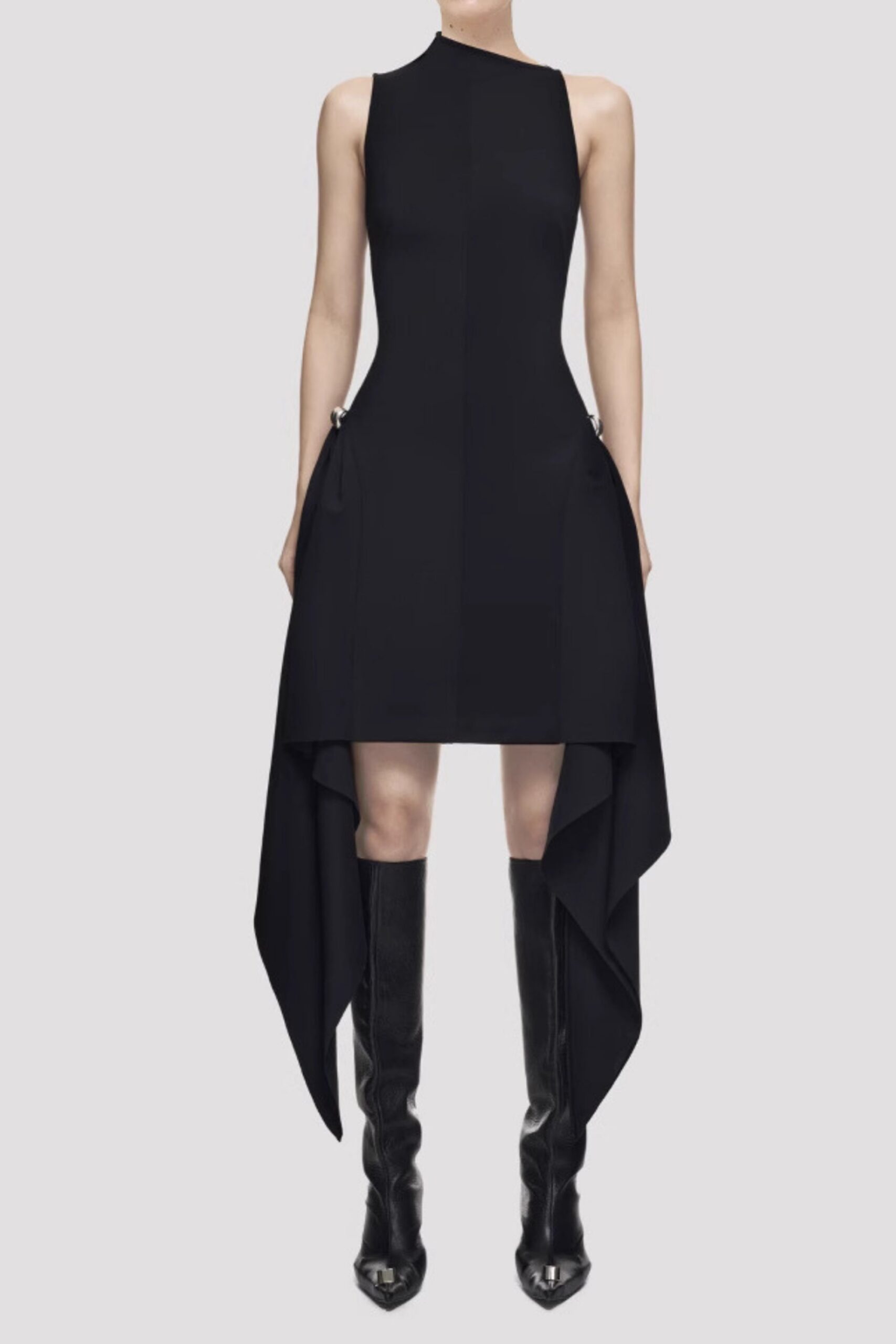 326_9249bd2b-ae7a-4578-a28a-c7042b45da4d AMATO BLACK SLEEVELESS FRINGE MINI DRESS PARTY