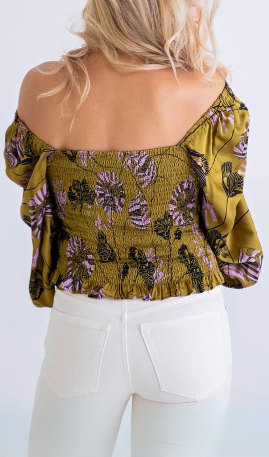 326_e2551693-273a-41d9-aae1-fd1948a322d5 FLORAL BOHO SMOCK TOP, LONG SLEEVE CASUAL WEDDING GUEST