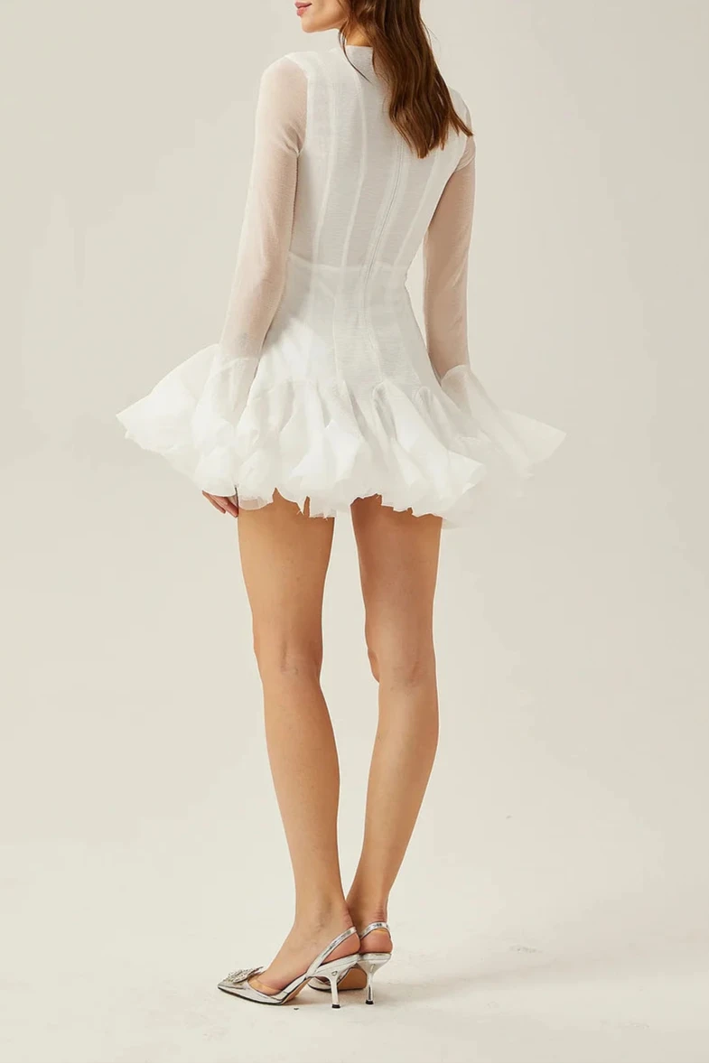 JOCELYN RUFFLED MINI DRESS FOR DAY PARTY