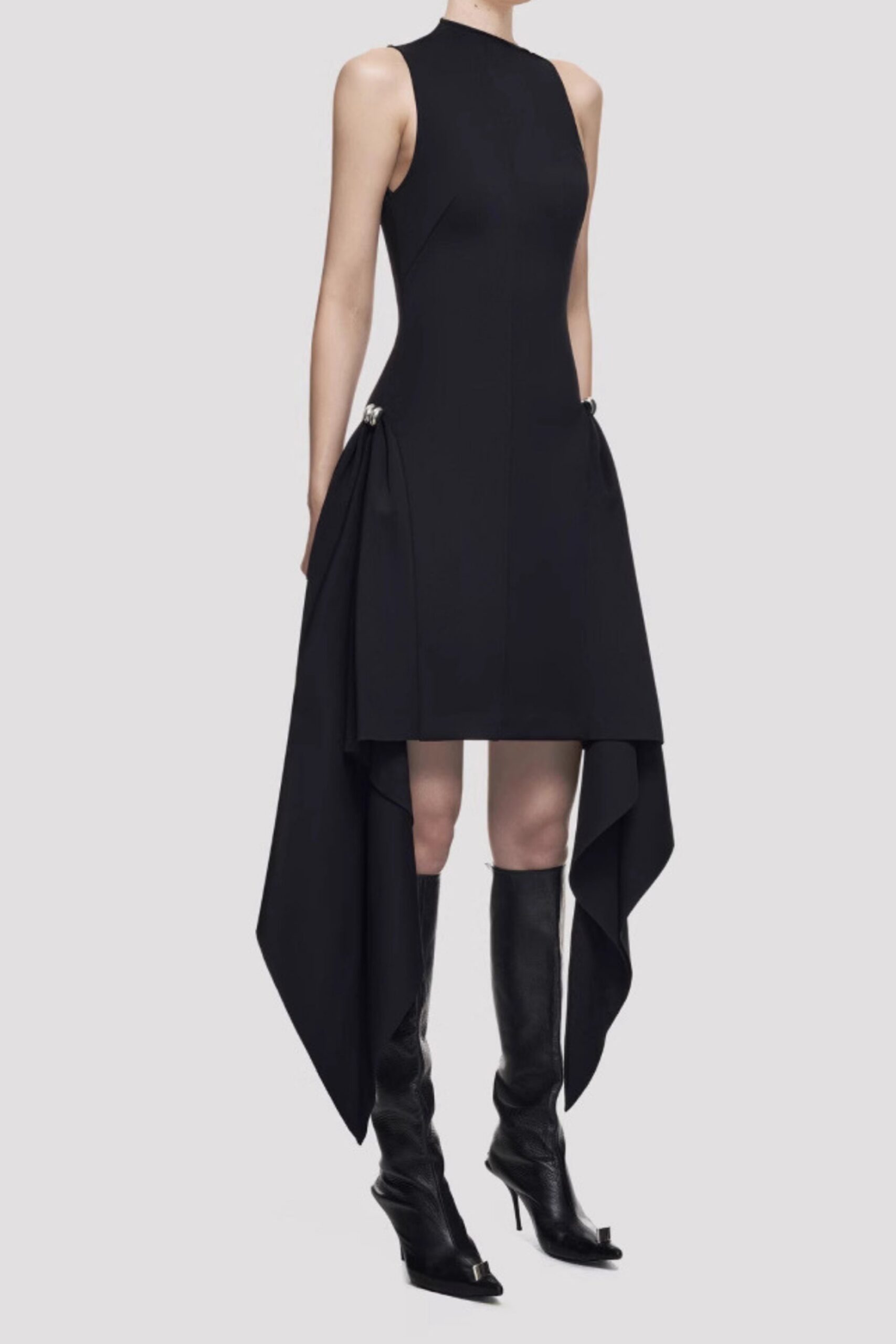 AMATO BLACK SLEEVELESS FRINGE MINI DRESS PARTY