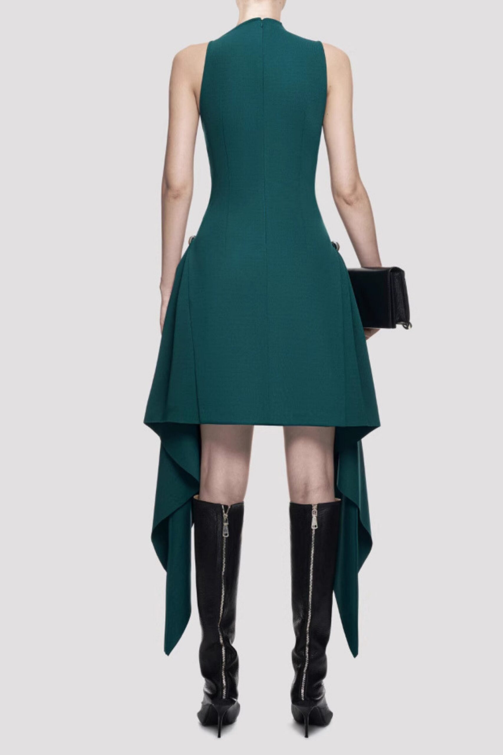 AMATO FRINGE MINI DRESS, SLEEVELESS, PARTY GREEN