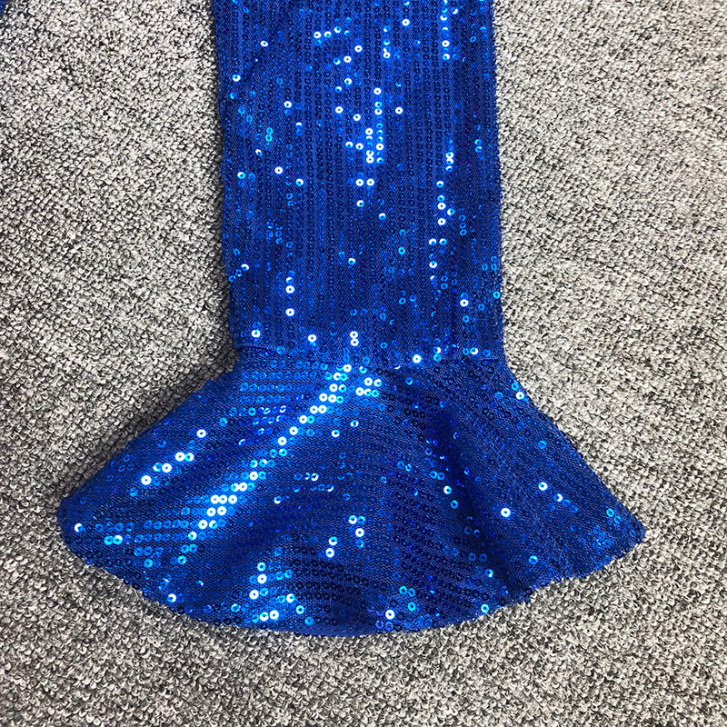BLUE ONE SHOULDER SEQUIN BODYCON COCKTAIL DRESS