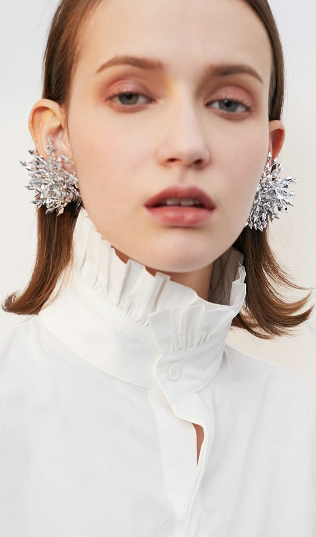 STERLING SILVER FLOWER DROP EARRINGS FOR WEDDING
