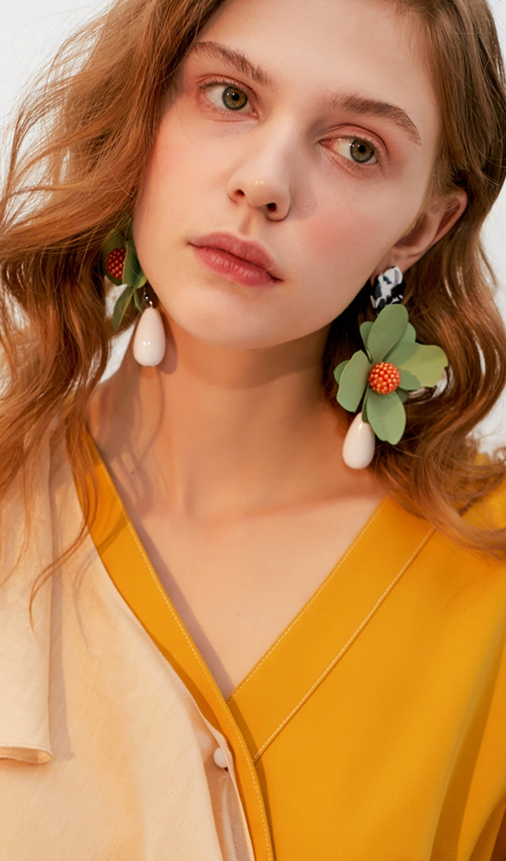 GREEN FLORAL HOOP EARRINGS FOR WEDDING PARTY