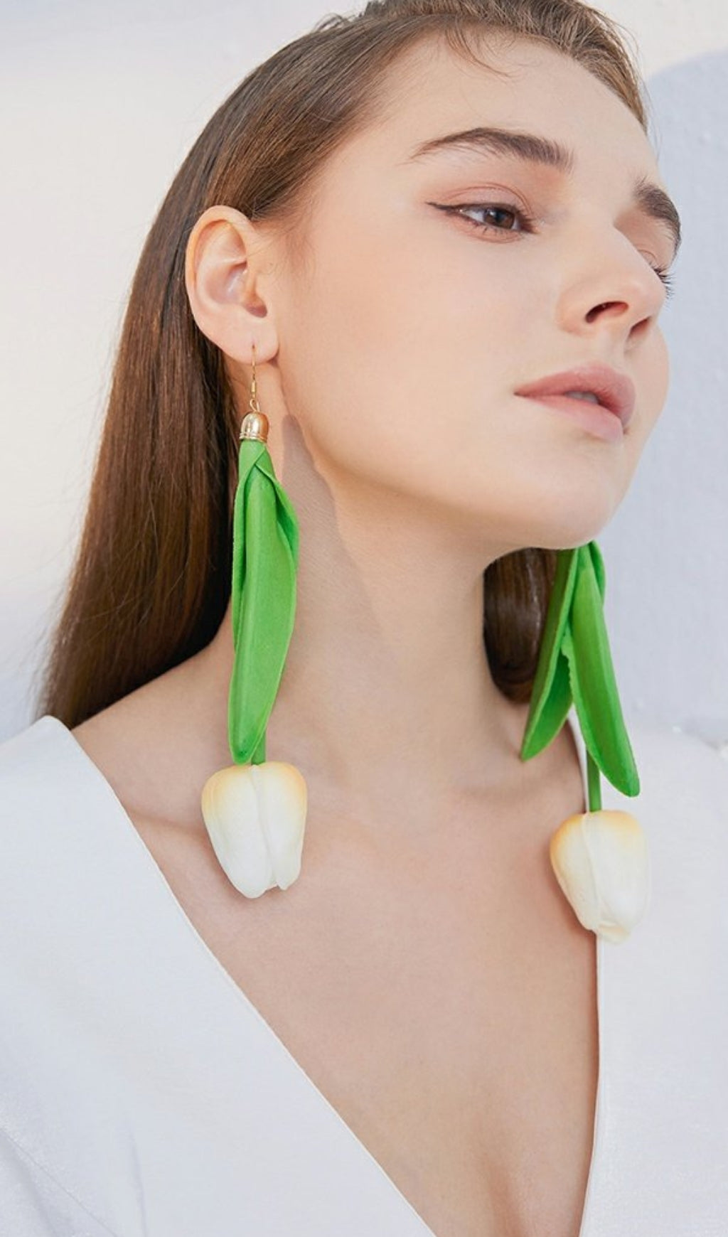WHITE FLOWER EARRINGS FOR WEDDING PARTY