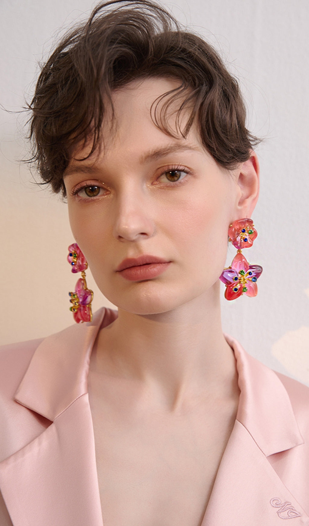 COLORFUL PETAL DROP EARRINGS FOR WEDDING