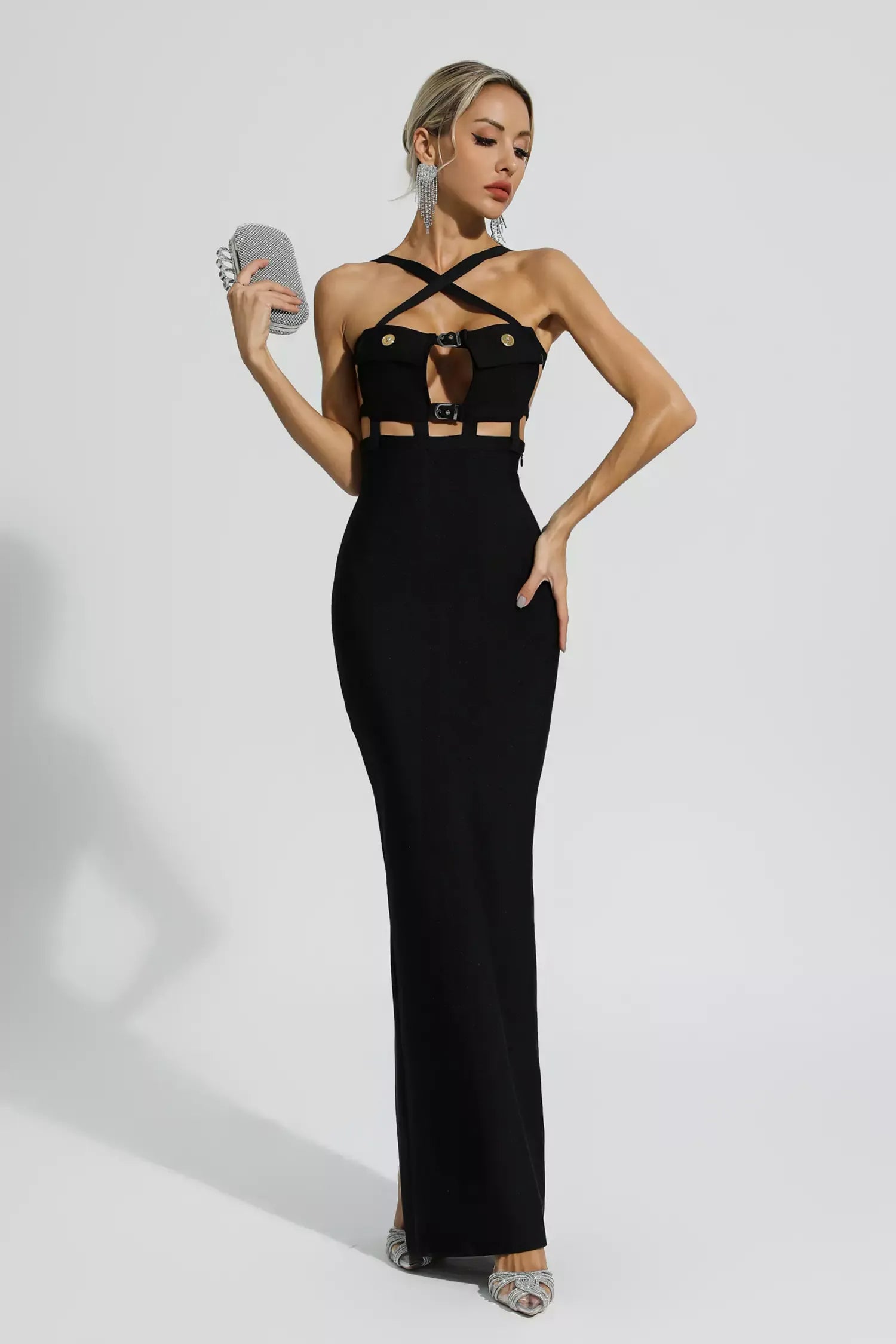 JOCELYN BOWKNOT STRAPLESS BANDAGE MAXI DRESS
