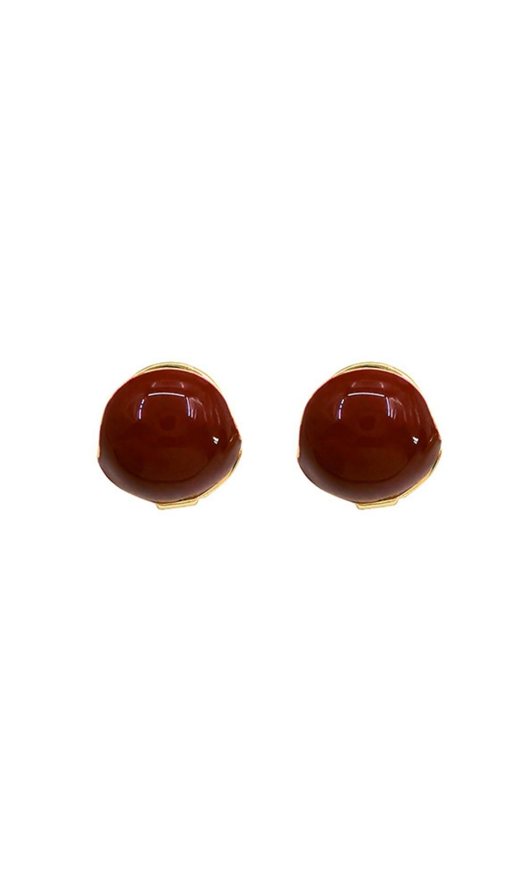 BROWN HOLLOW BALL STUDS - MINIMALIST DAILY EARRINGS