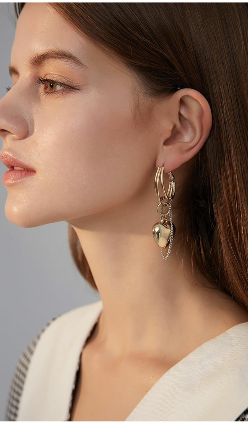 GOLDEN LOVE HOOP EARRINGS FOR WEDDING