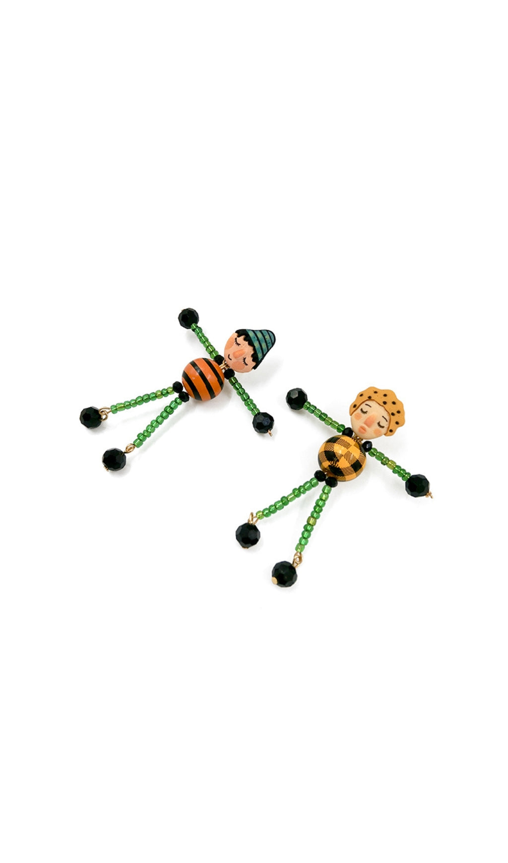 33_765f4f6d-ade6-41ec-90eb-a38bc21e2e50 GREEN DOLL BEADED EARRINGS FOR PARTIES