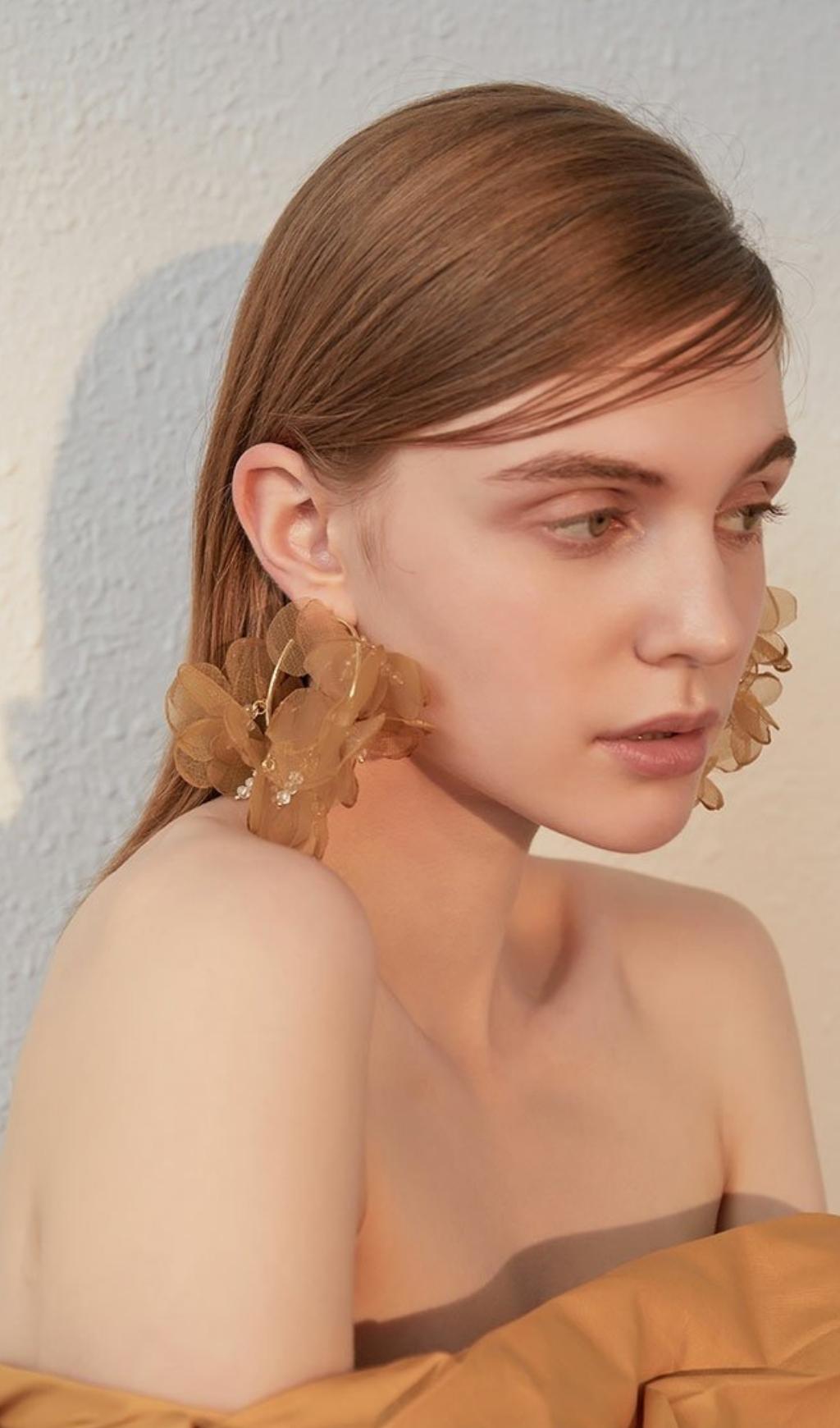 YELLOW DROP WATER EARRINGS - ARTIFICIAL JEWELRY FOR PARTY