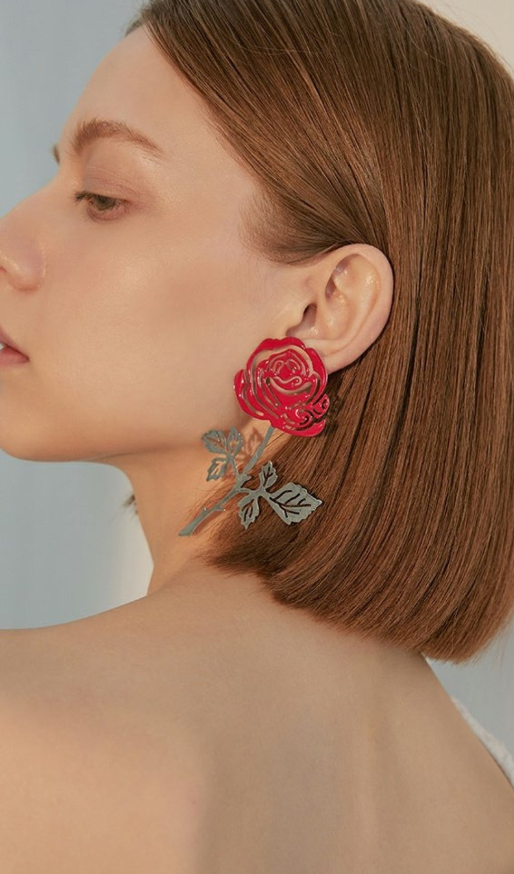 ROSE GOLD HOLLOW FLOWER EARRINGS FOR WEDDING
