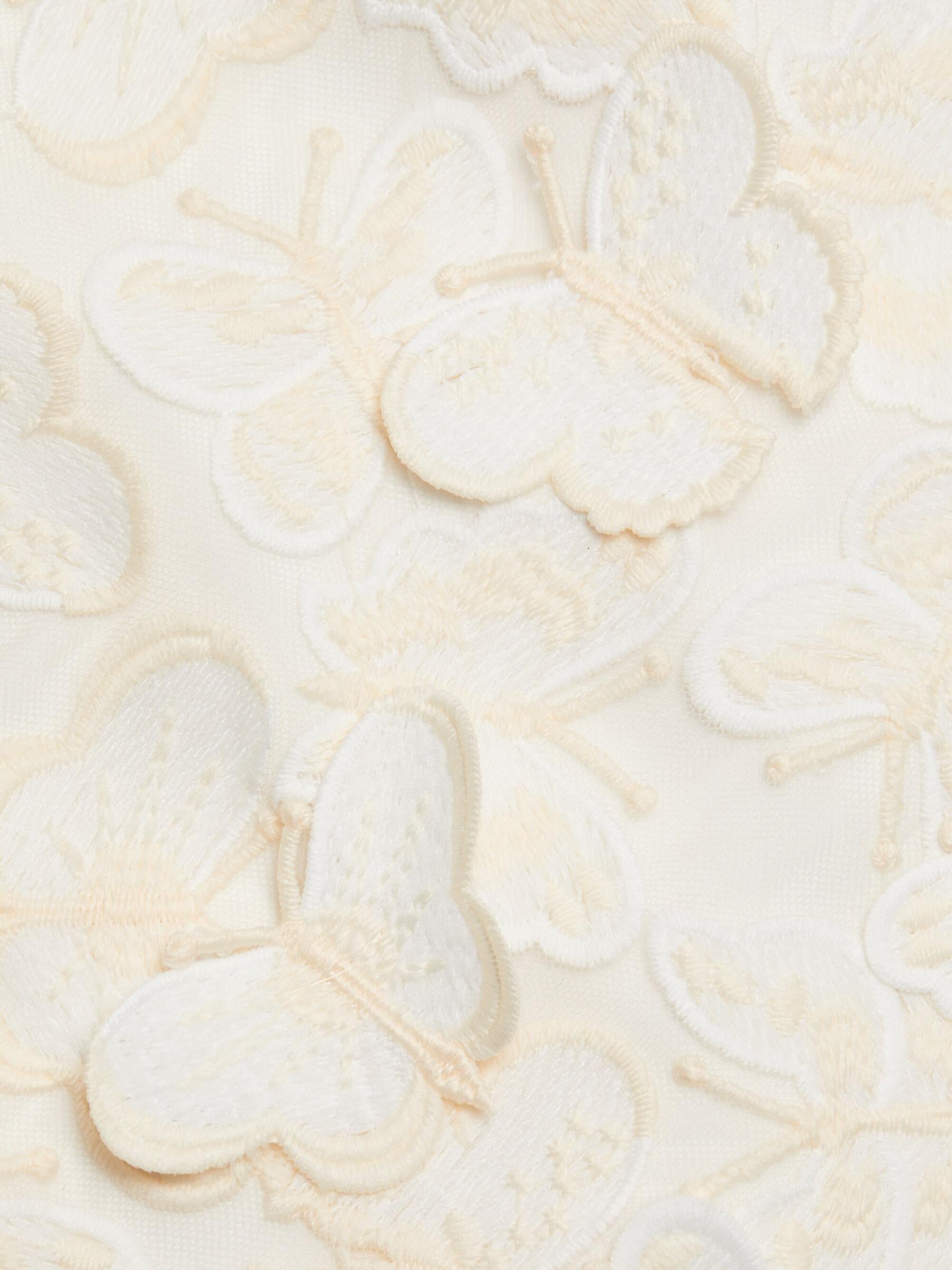 BUTTERFLY APPLIQUÉ CREAM MINI DRESS