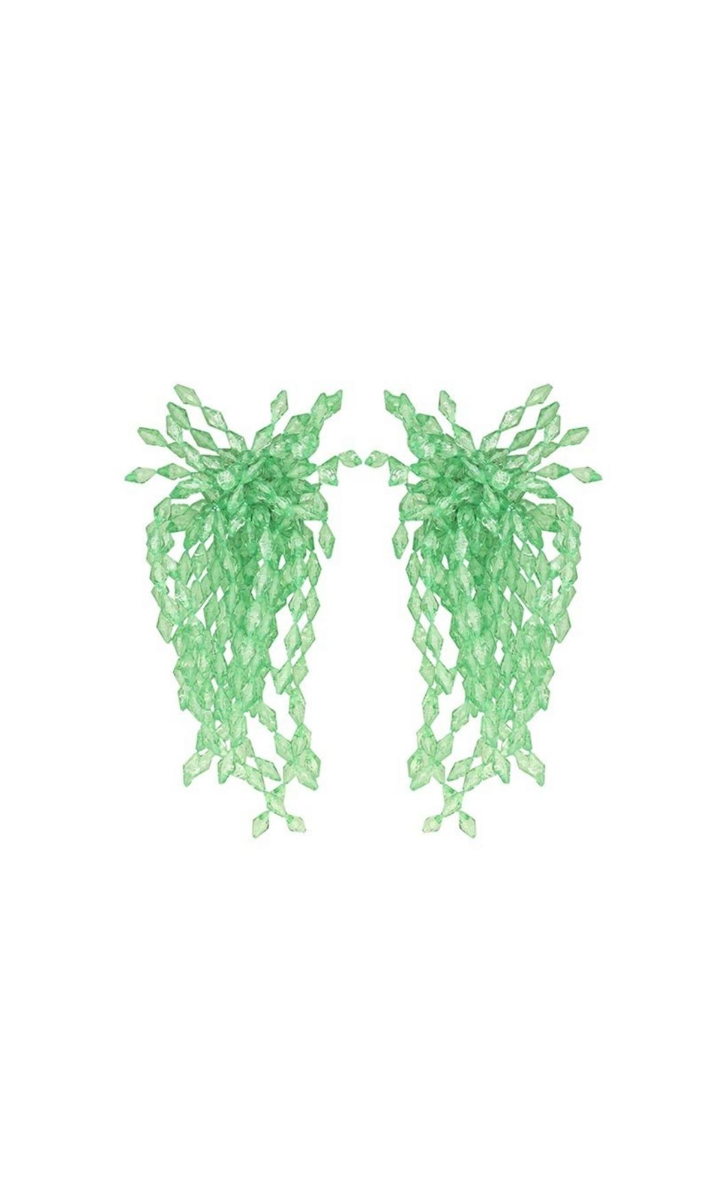 34_6cd08fbb-0200-40d4-9e6d-4db2e41b48db GREEN ACRYLIC TASSEL DANGLE EARRINGS FOR PARTY