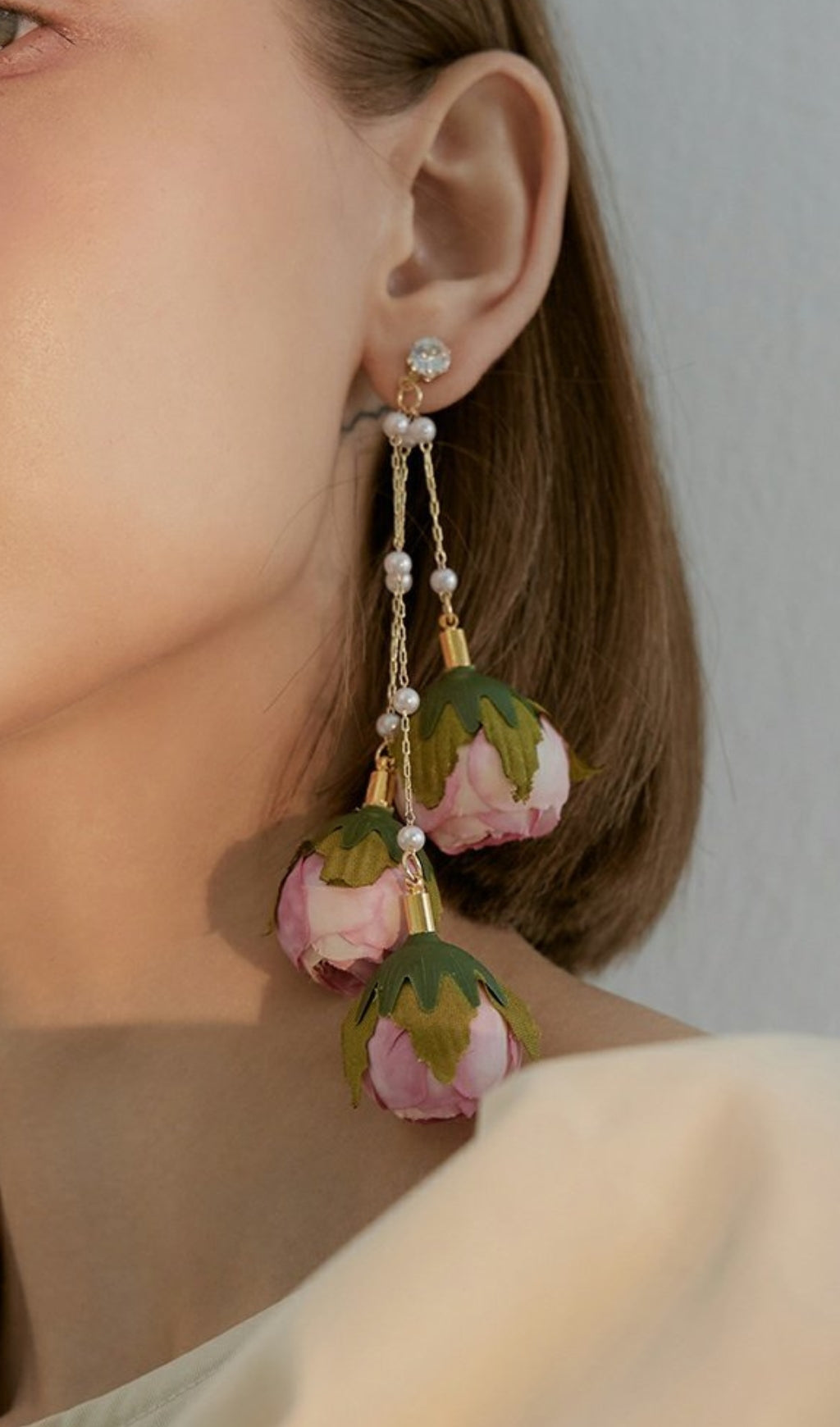 IMITATION ROSE TASSEL DROP EARRINGS FOR PARTY