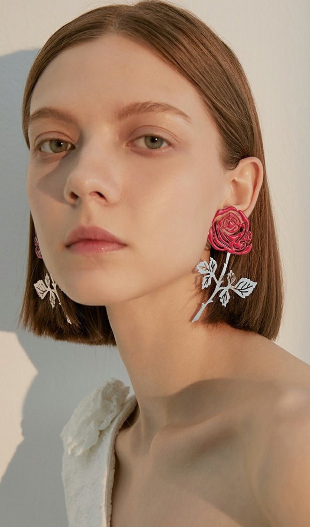 ROSE GOLD HOLLOW FLOWER EARRINGS FOR WEDDING