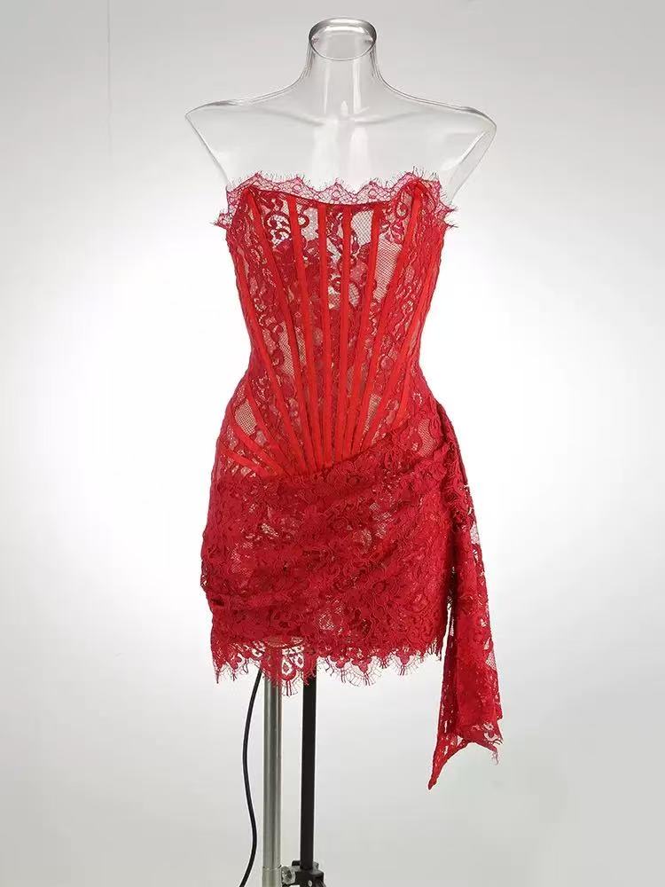 ANGEL CORSET DRAPED MINI DRESS FOR PARTY