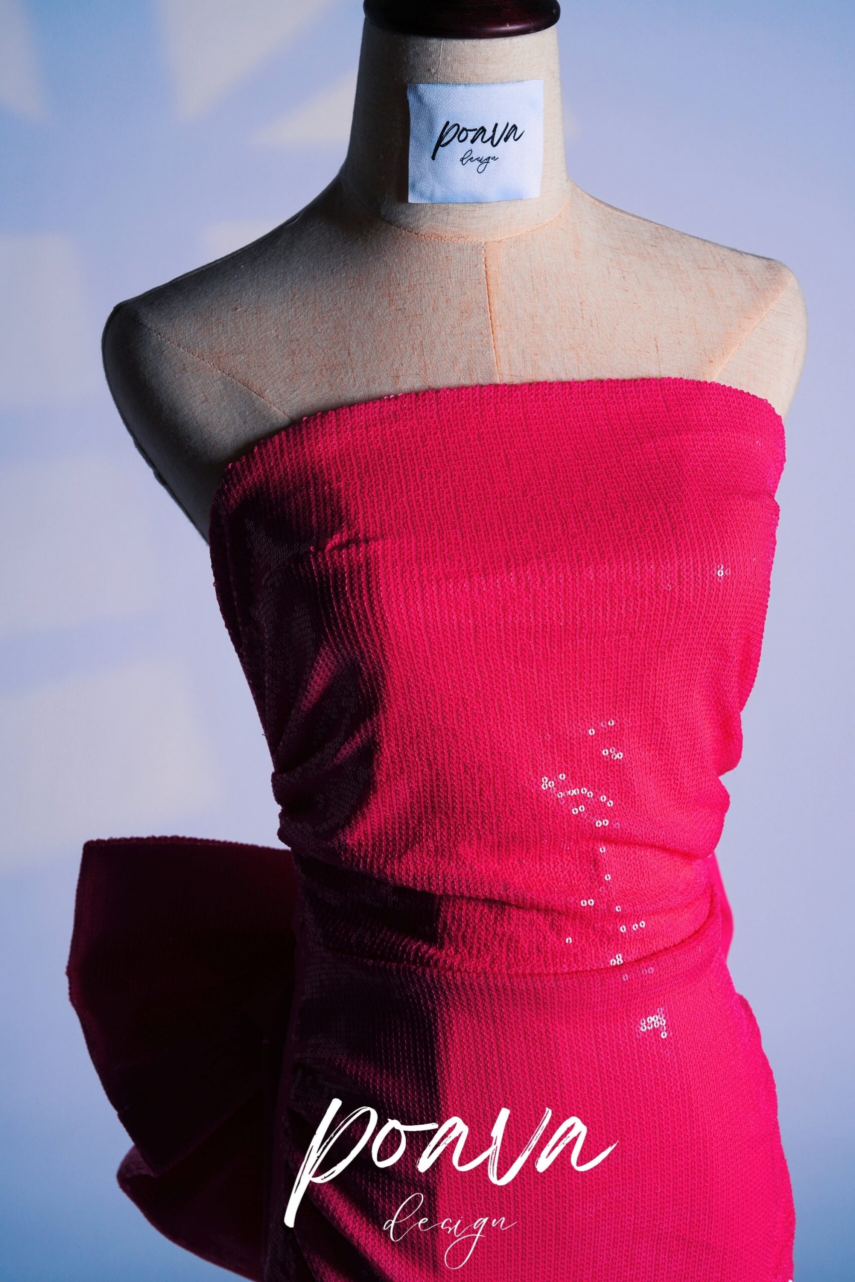 SEQUIN BOW BANDAGE MINI DRESS IN PINK