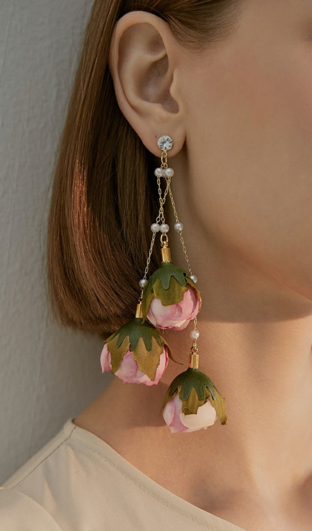 IMITATION ROSE TASSEL DROP EARRINGS FOR PARTY