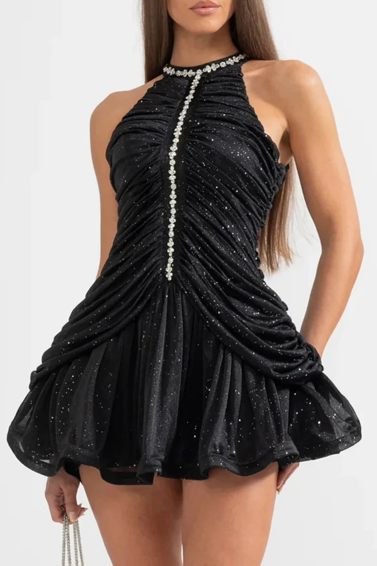 SERENE HALTERNECK MINI DRESS FOR EVENING
