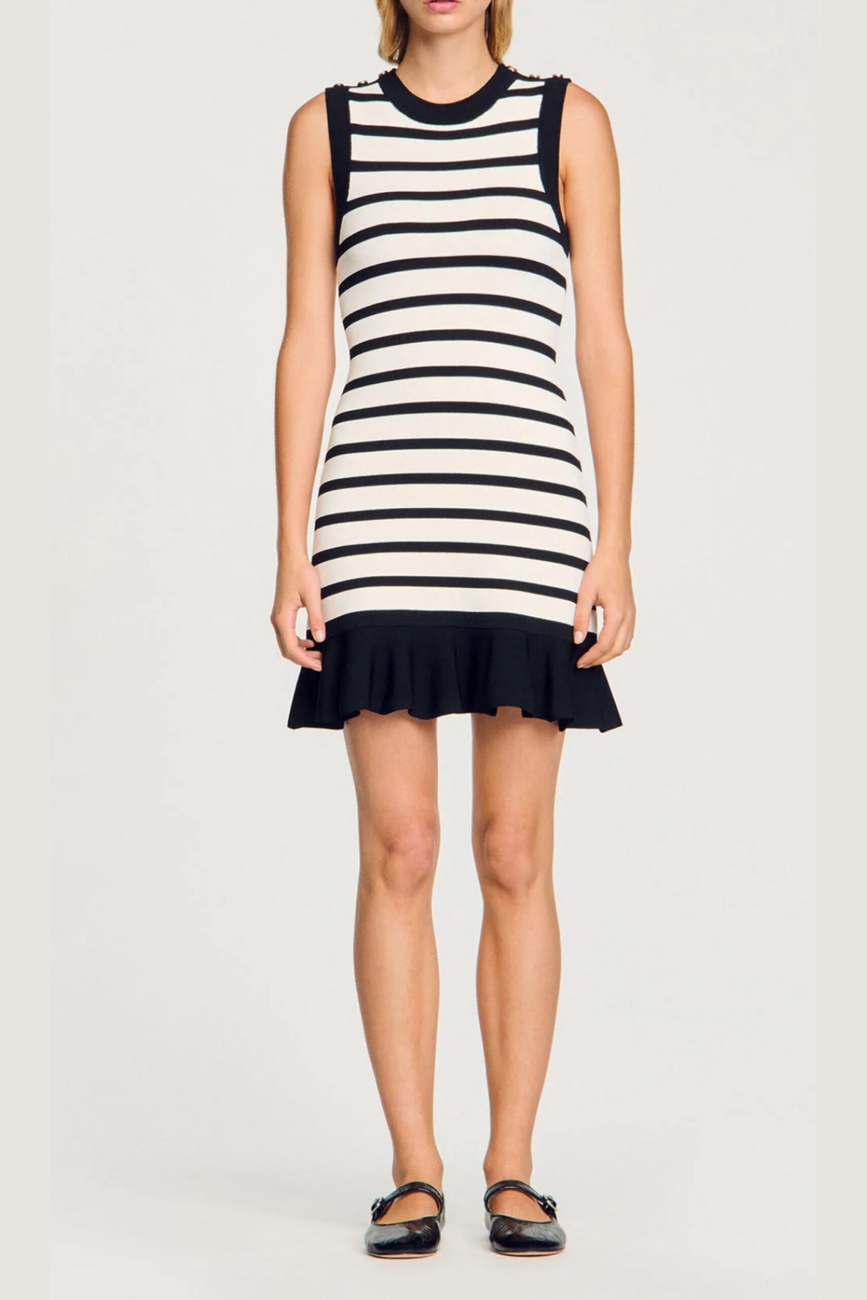 STRIPED KNIT MINI DRESS FOR CASUAL DAY OUT
