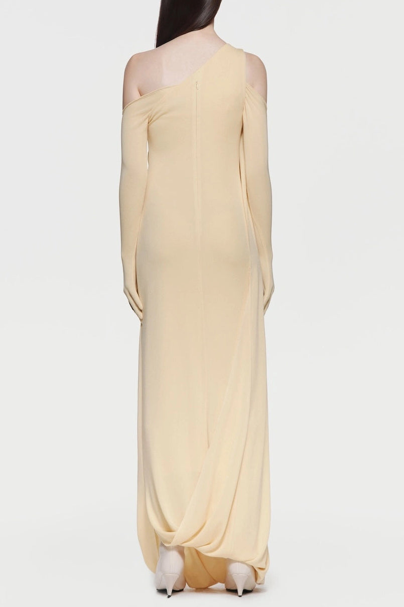 XAVIERA YELLOW ONE-SHOULDER BACKLESS MAXI DRESS