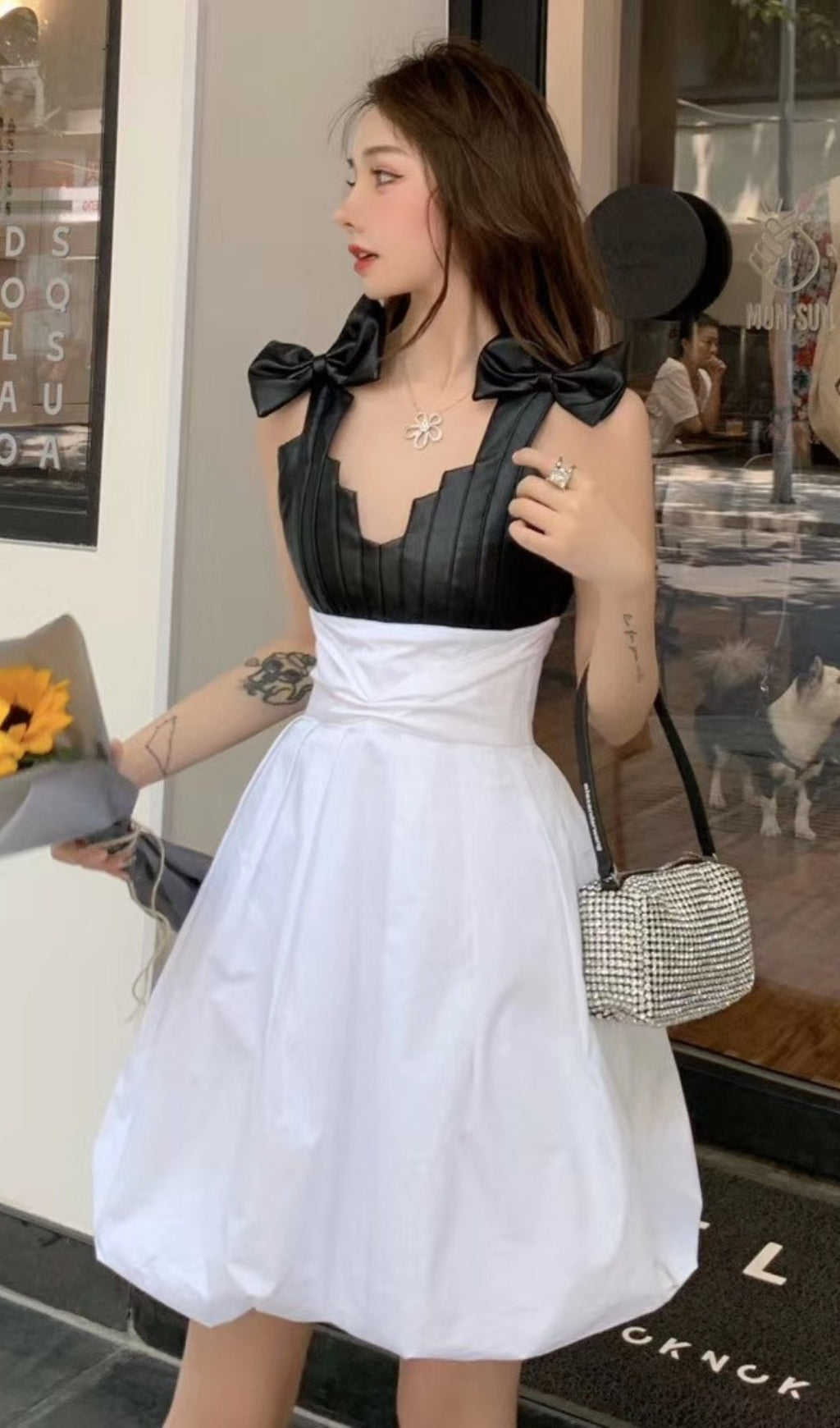 MIDNIGHT BLOOM A-LINE DRESS FOR EVENTS