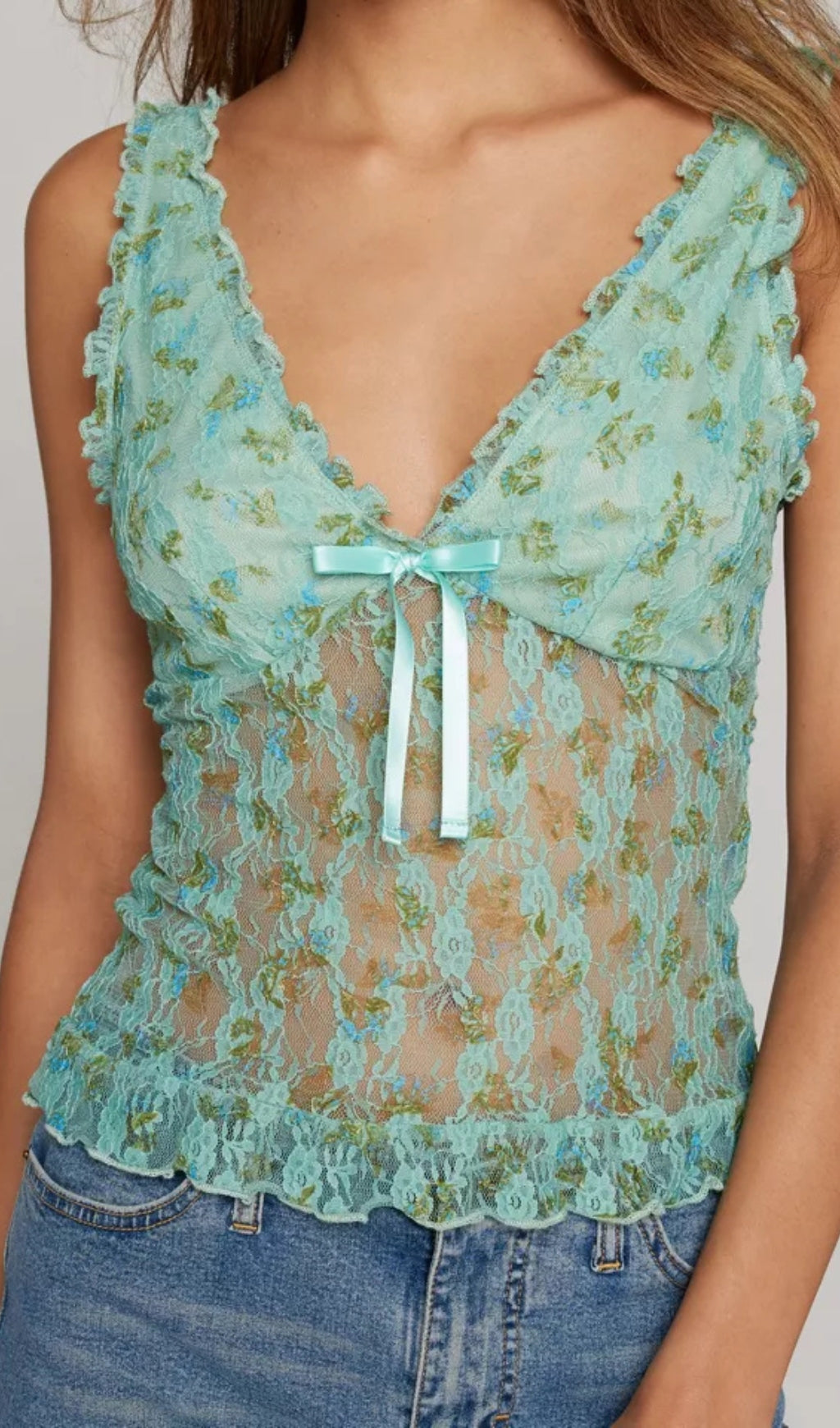 KIMCHI BLUE HARLENE MESH CAMI TOP