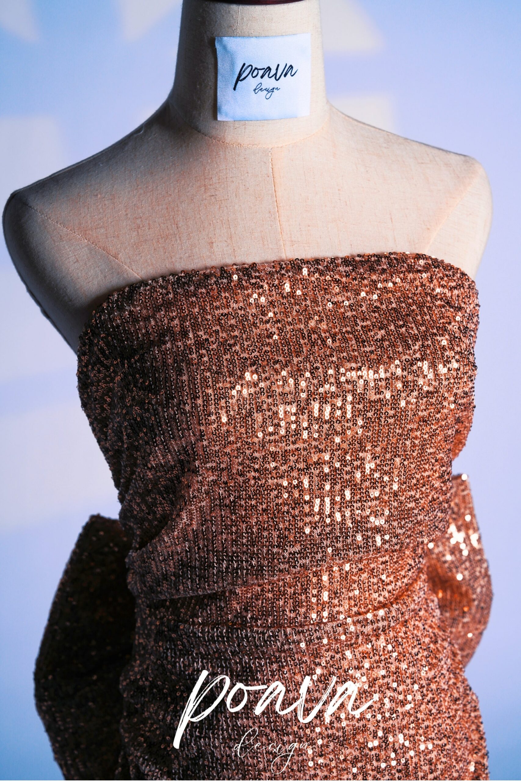 GOLD SEQUIN BANDAGE BOW MINI DRESS