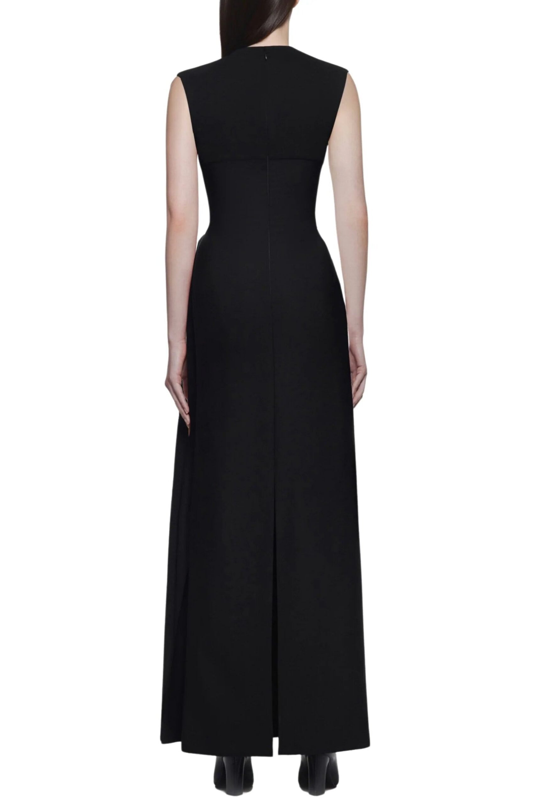 KELLY PLEATED KNIT MAXI DRESS - BLACK