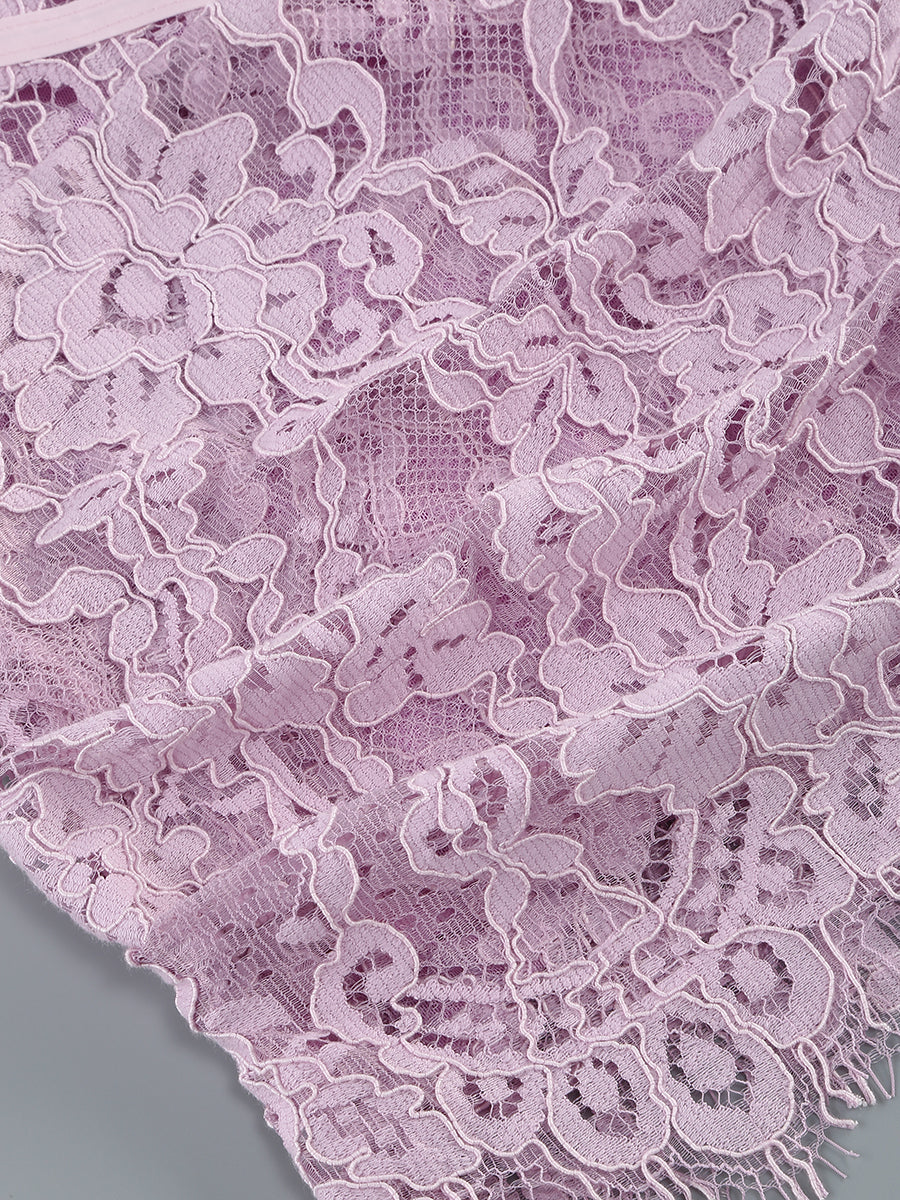 KELLIE STRAPLESS LACE MINI DRESS LIGHT PURPLE