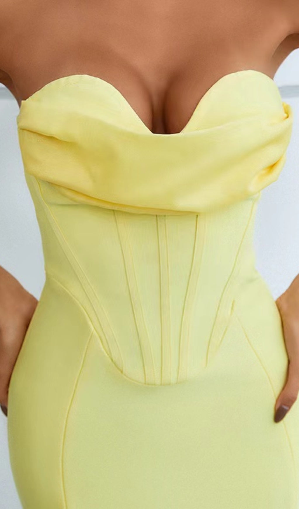 PATCHWORK STRAPLESS BANDAGE DRESS FOR PARTY