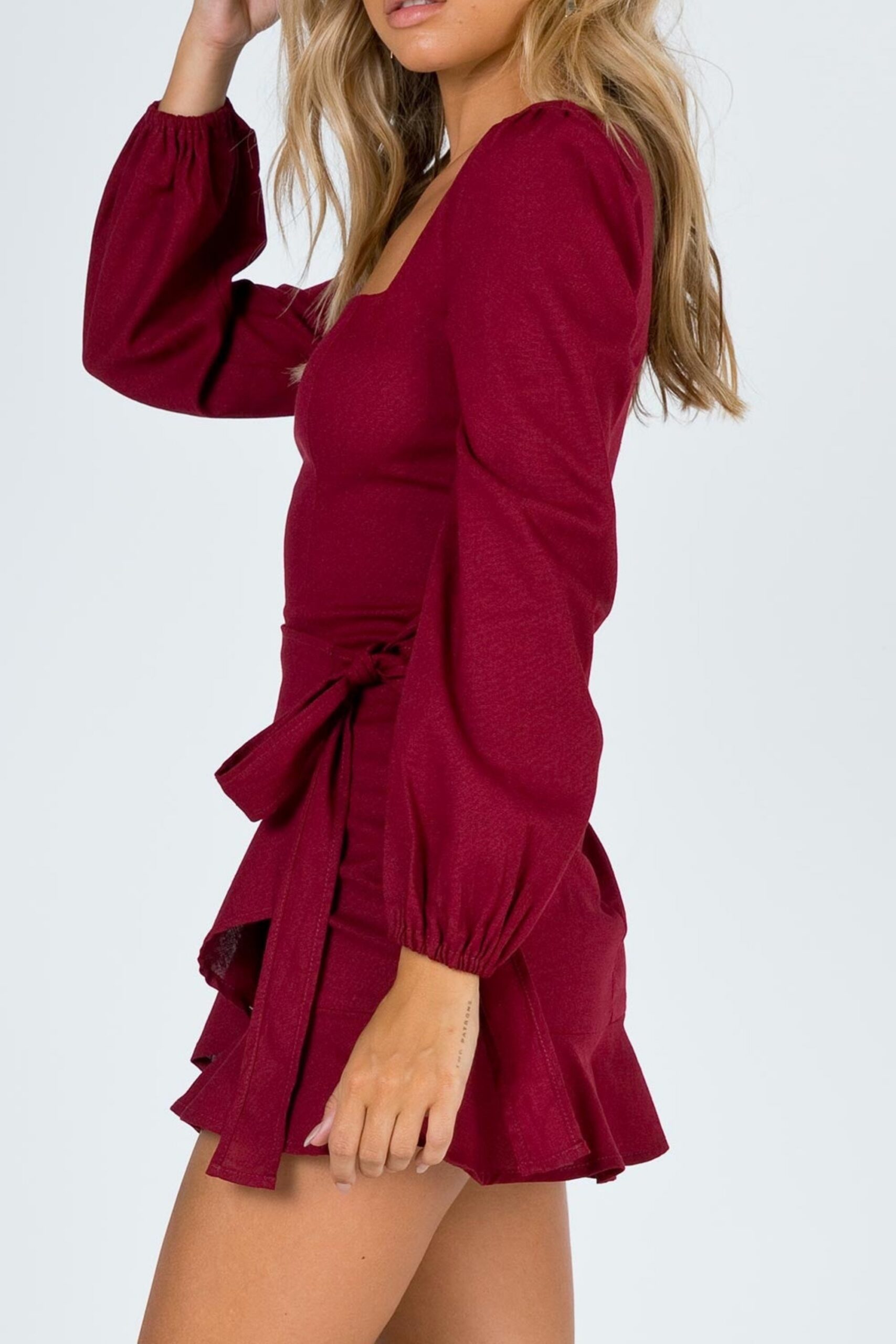 LONG SLEEVE VILLA MINI DRESS FOR WEDDING GUEST