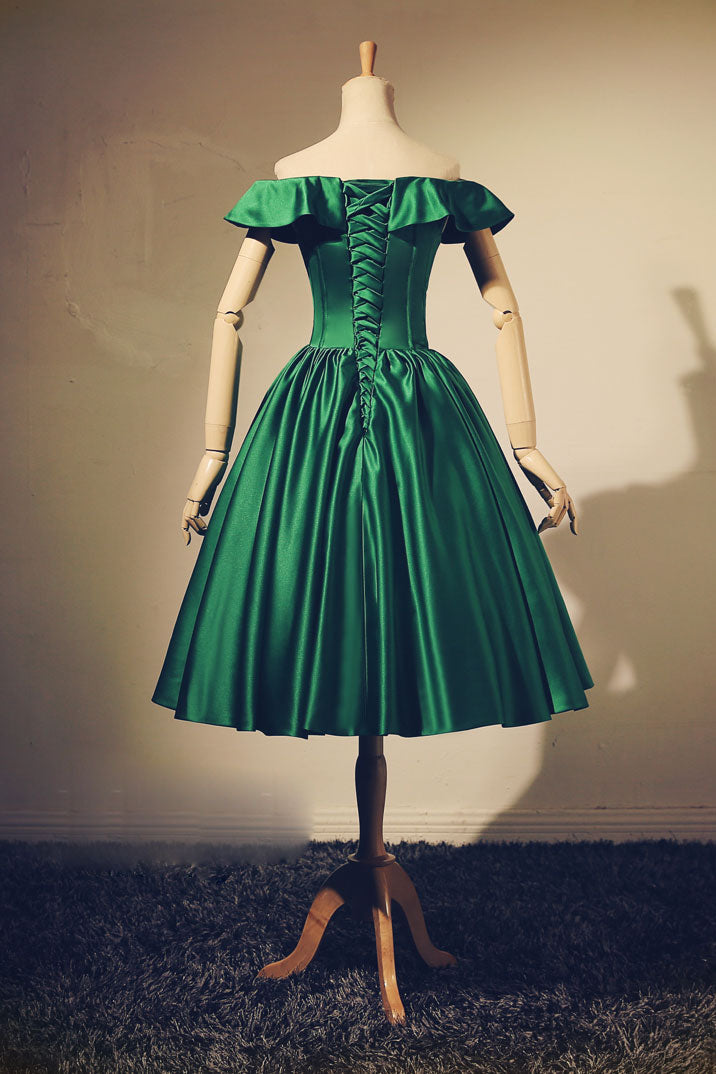 GREEN MINI PROM DRESS – SLEEVELESS A-LINE COCKTAIL