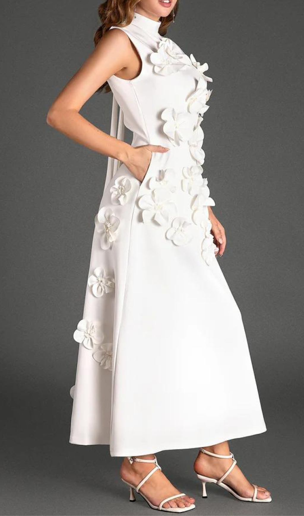 ANNONA WHITE EMBELLISHED MAXI DRESS FOR WEDDING