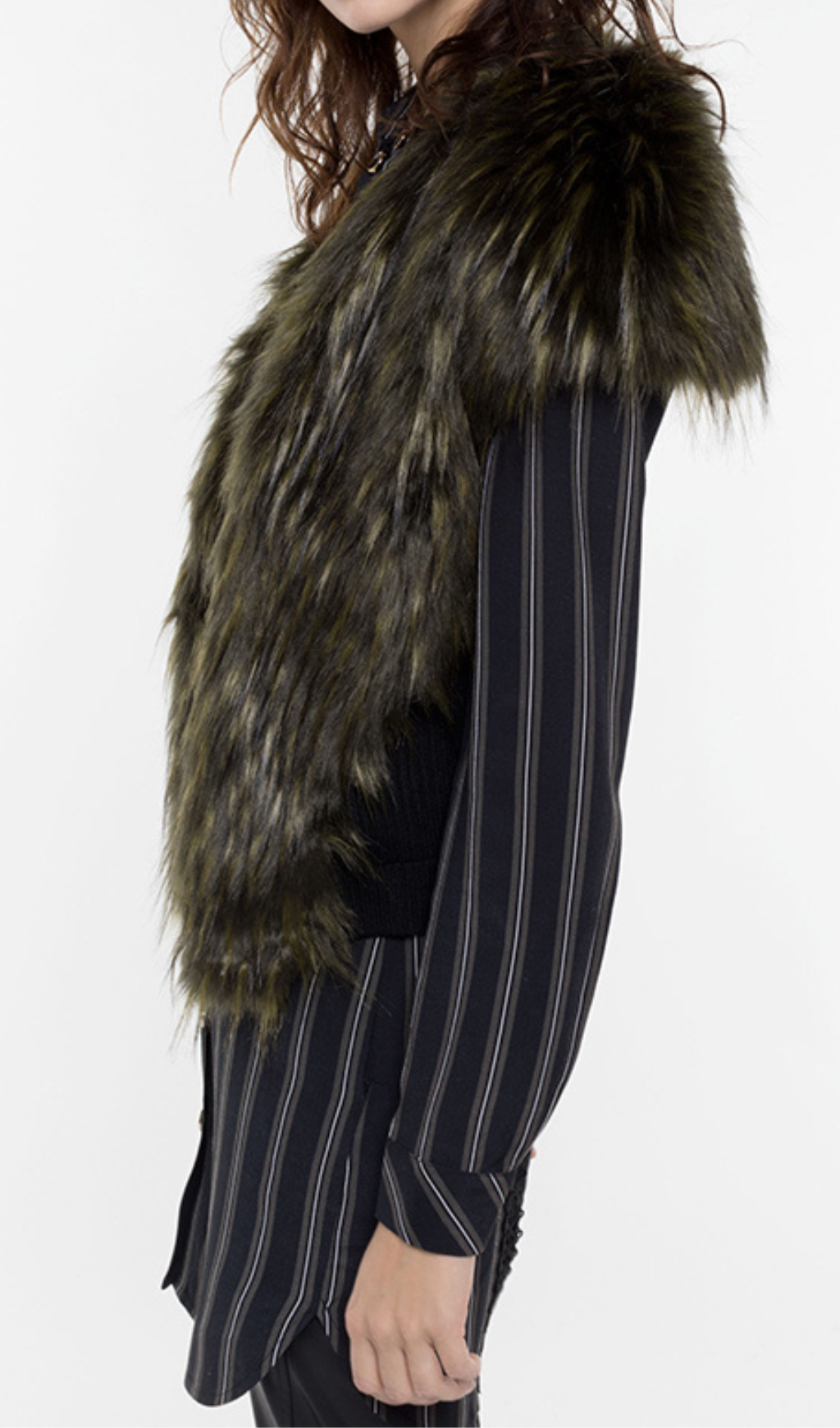 FAUX FUR PATCHWORK VEST FOR FALL