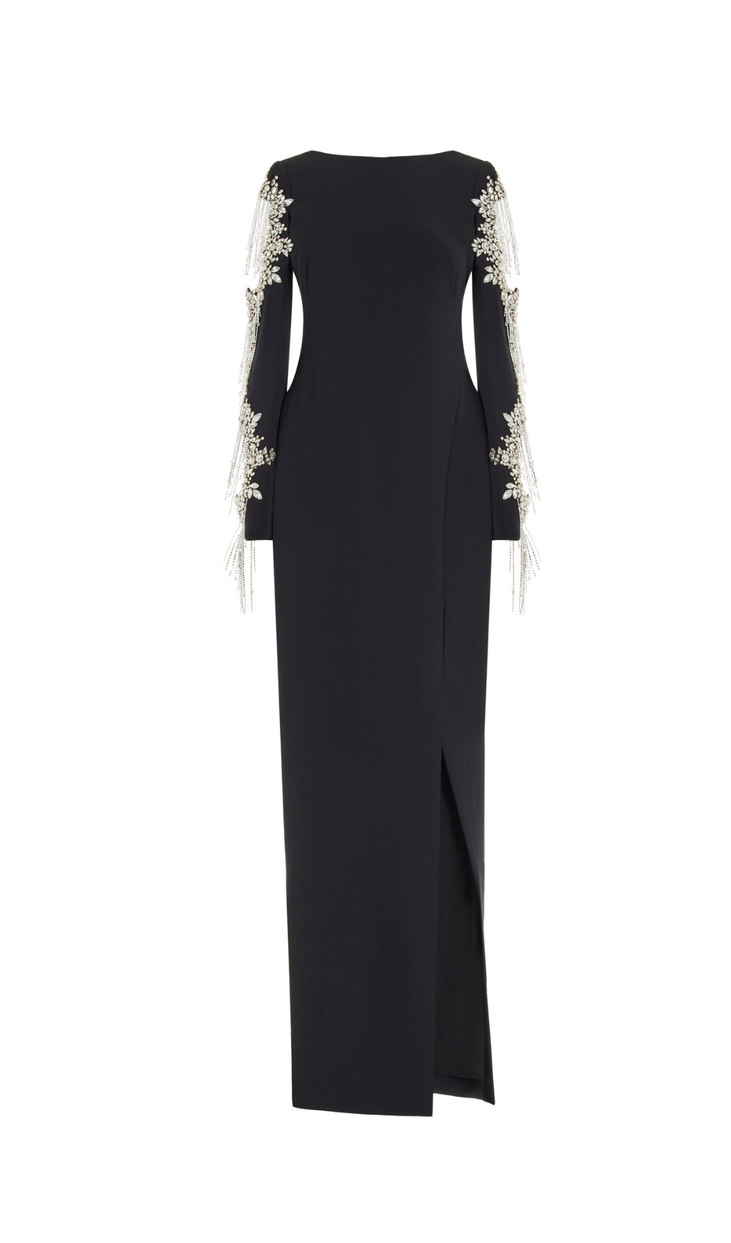 CRYSTAL CREPE GOWN BLACK FORMAL EVENING