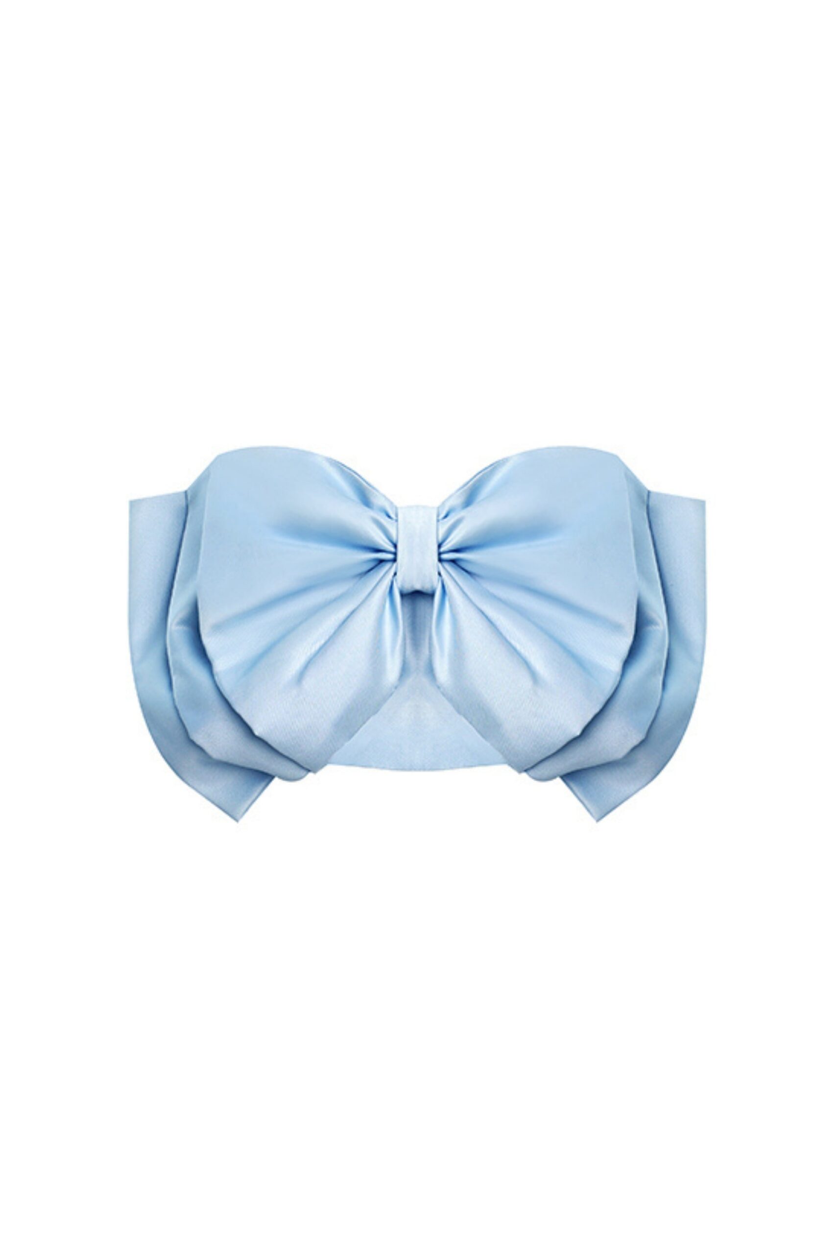BOW STRAPLESS BLUE TOP FOR WEDDING GUEST