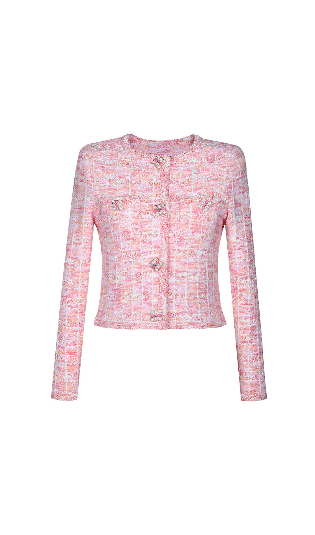 PINK CHECK KNIT CARDIGAN – CASUAL VINTAGE OUTFIT