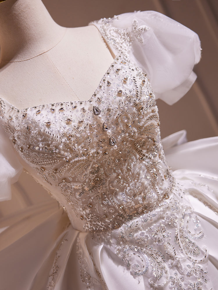 WHITE BEADED COCKTAIL DRESS FOR EVENTS
