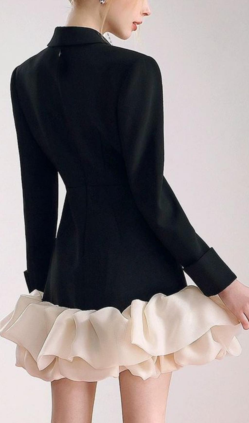 CLASSIC BLACK BEADED SUIT DRESS FOR EVENTS