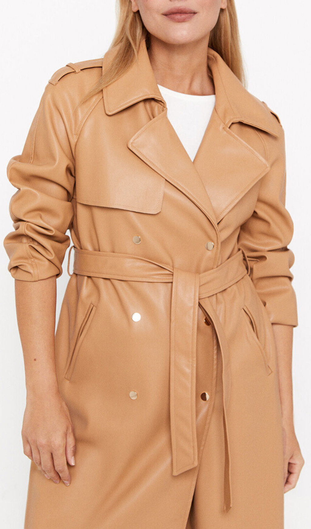 3_312d1189-aef3-414f-9d67-e8148a61f3bb FAUX LEATHER DOUBLE-BREASTED COAT, BROWN YELLOW, AUTUMN