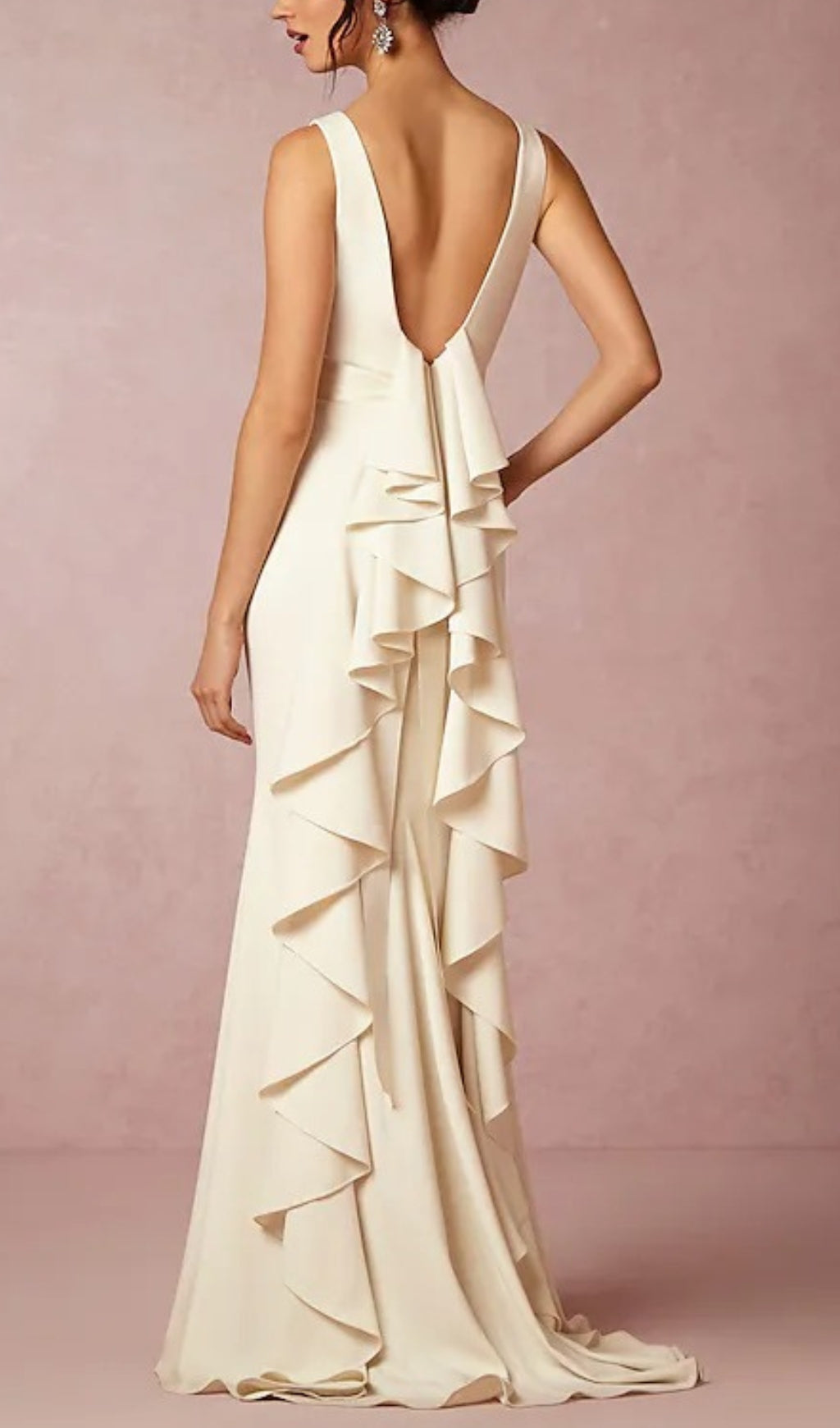 LAMINATED RUFFLE SLEEVELESS DRESS WHITE COCKTAIL PARTY
