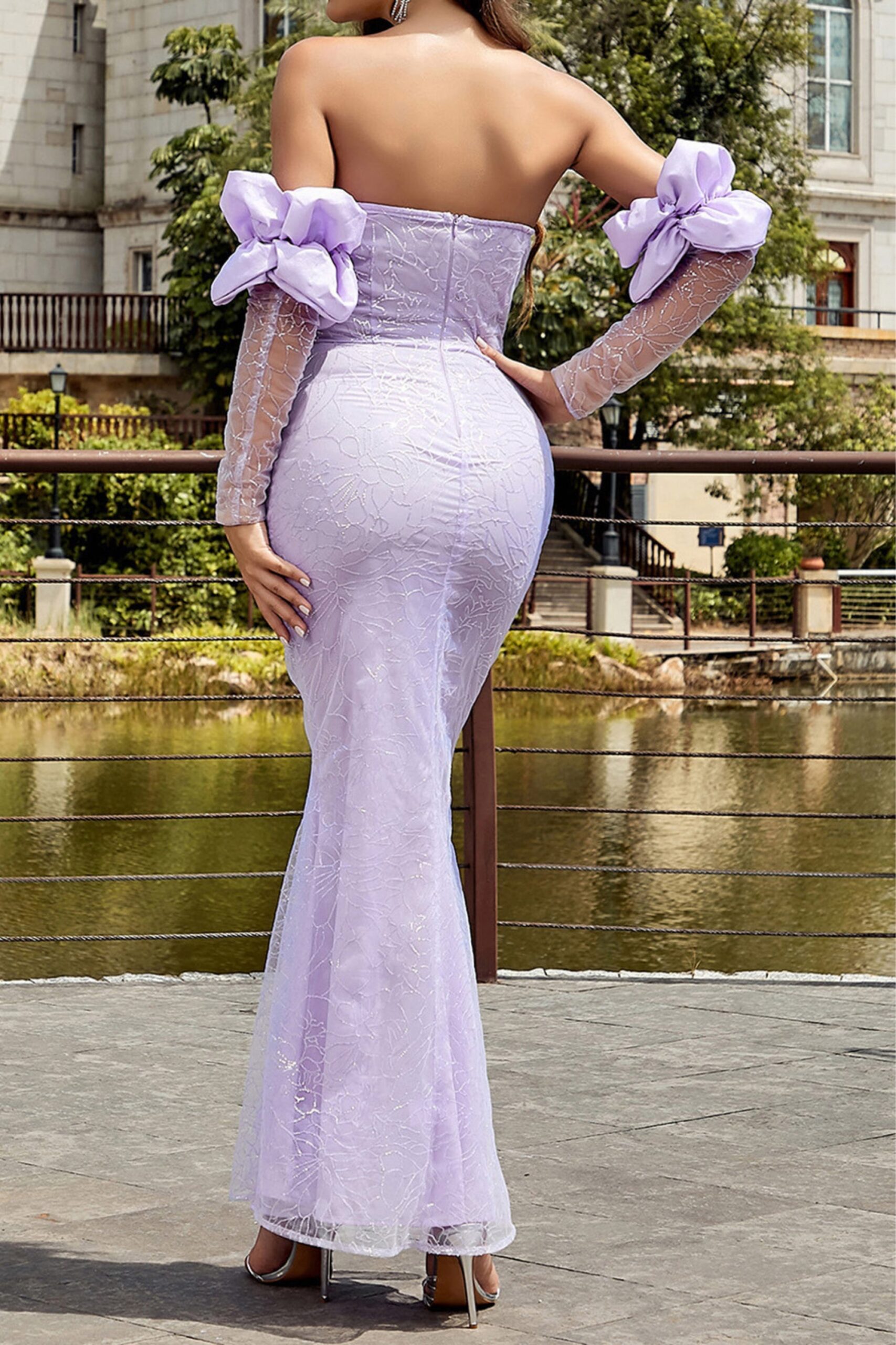 GLITTER PURPLE MERMAID MAXI DRESS FOR FORMAL EVENTS