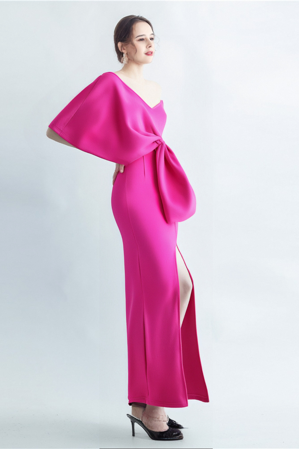 PINK BOW-KNOT MIDI DRESS, COCKTAIL PARTY