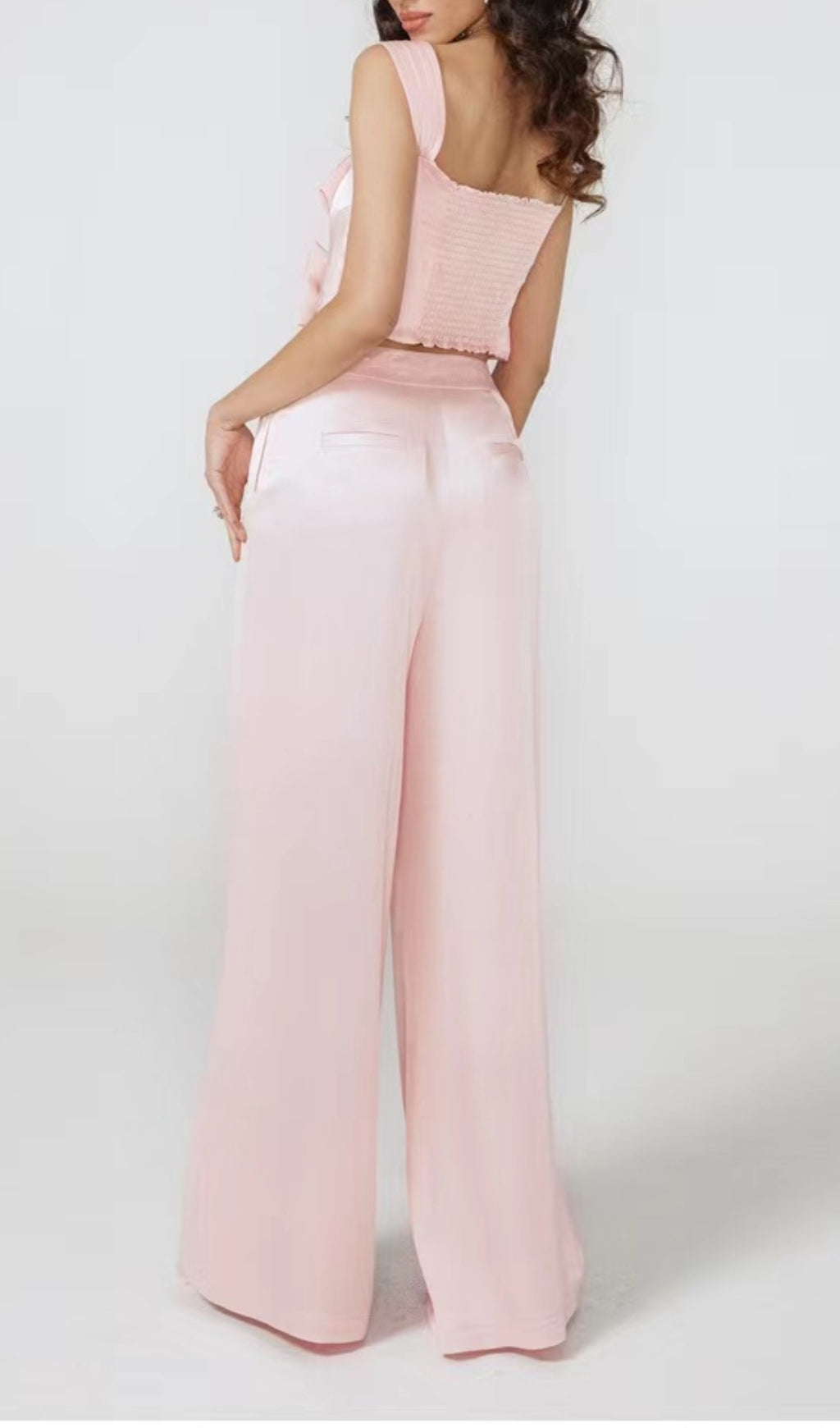 BOW TWO-PIECE SUIT PINK PARTY SET