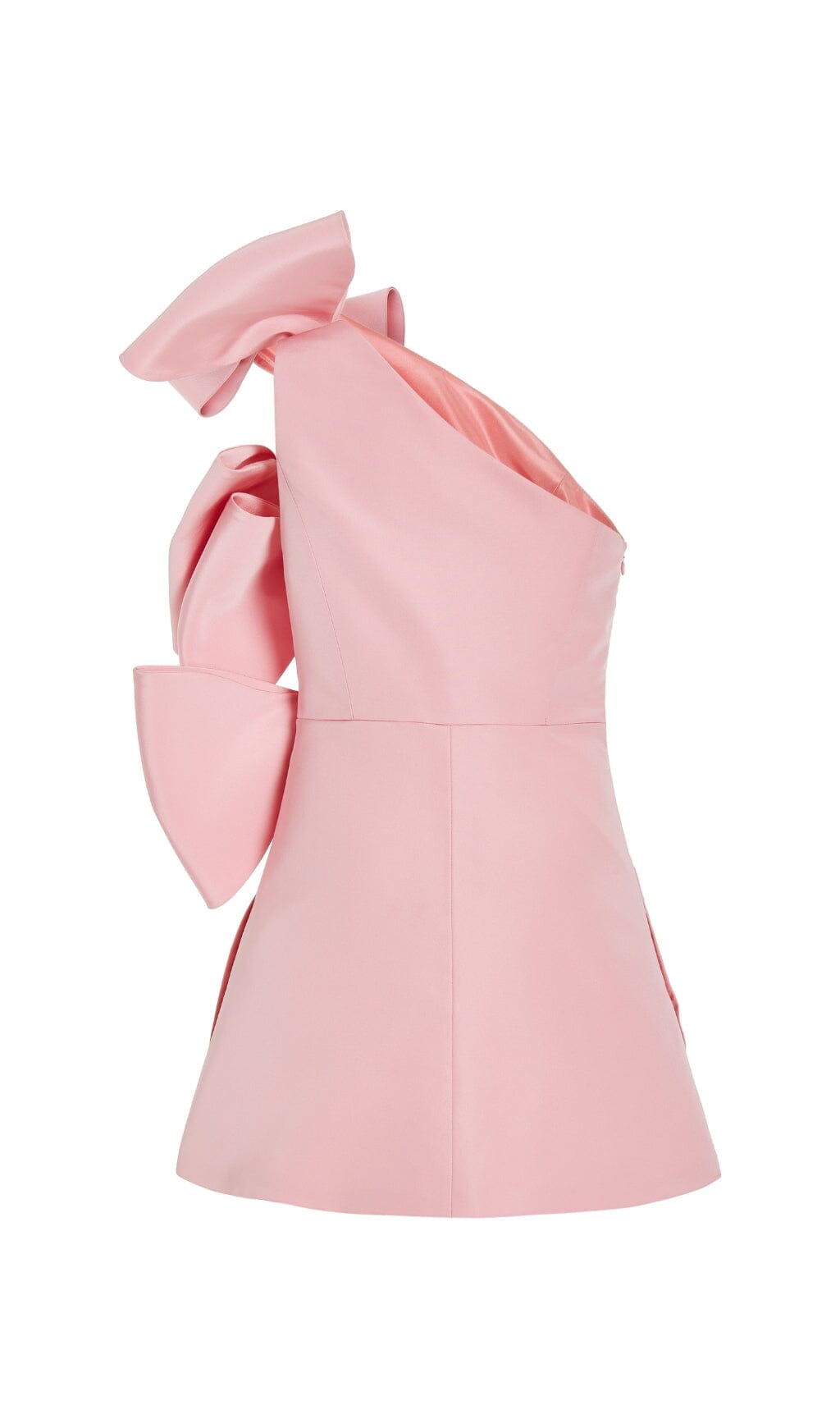 BOW DETAIL SILK MINI DRESS PINK PARTY