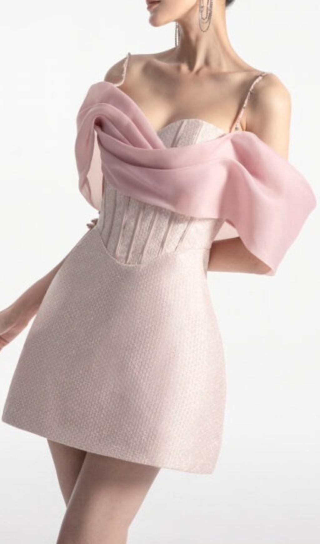 SEXY PINK CORSET MINI DRESS FOR NIGHT OUT